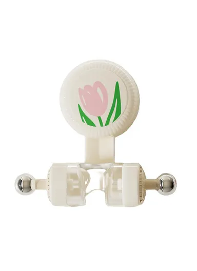 Tulip Shape Suction Cup Shower Head Holder Drill Free Wall Mount Shower Head Support - White