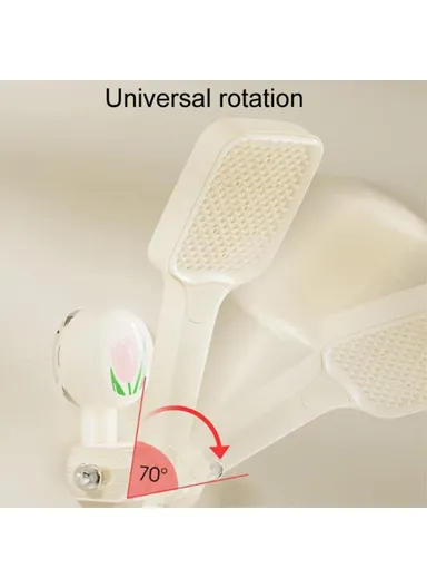 Tulip Shape Suction Cup Shower Head Holder Drill Free Wall Mount Shower Head Support - White