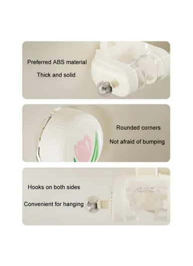 Tulip Shape Suction Cup Shower Head Holder Drill Free Wall Mount Shower Head Support - White