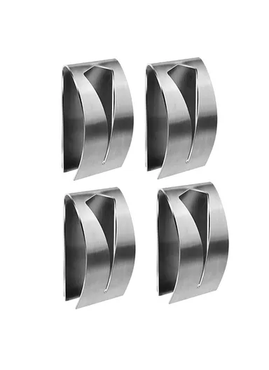 4Pcs For Kitchen Bathroom Self Adhesive Towel Hooks Drill Free Stainless Steel Hanger
