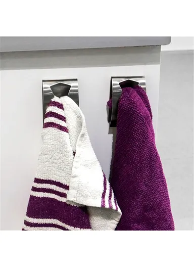 4Pcs For Kitchen Bathroom Self Adhesive Towel Hooks Drill Free Stainless Steel Hanger