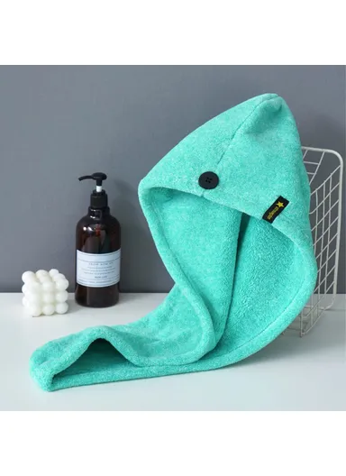 Hair Towel Wrap Super Absorbent Quick Dry Hair Turban Bathroom Essential Accessories - Green