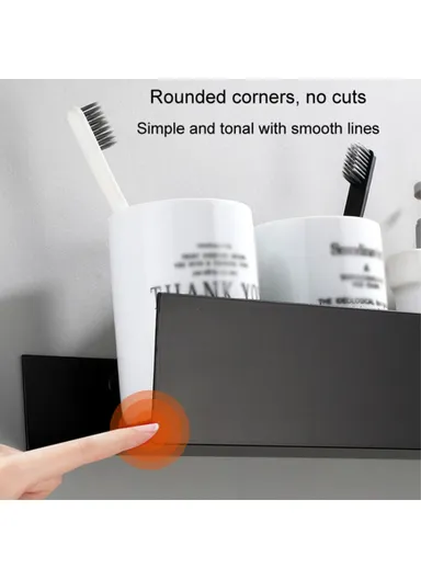 30cm Bathroom Kitchen Storage Shelf Aluminum Wall Mounted Storage Rack 5304 - White