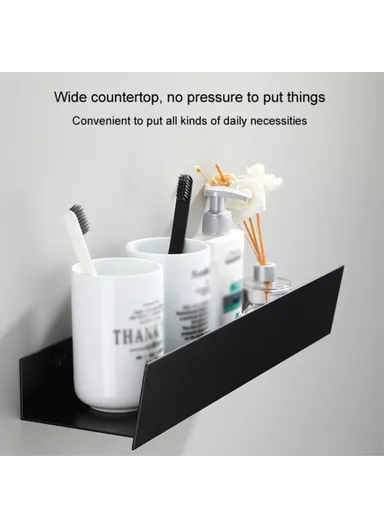 30cm Bathroom Kitchen Storage Shelf Aluminum Wall Mounted Storage Rack 5304 - Black