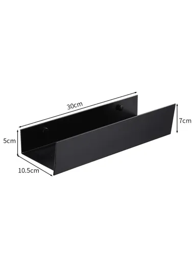 30cm Bathroom Kitchen Storage Shelf Aluminum Wall Mounted Storage Rack 5304 - Black