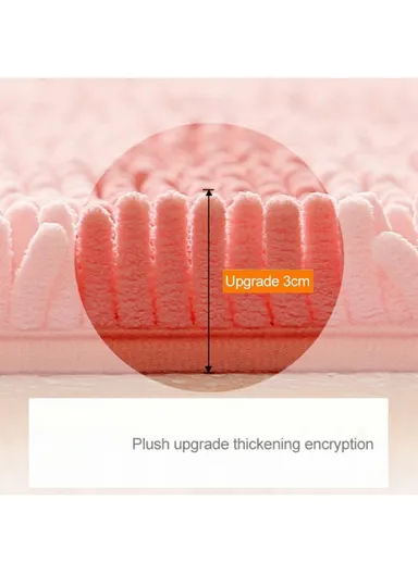 Bathroom Rug Mat Absorbent Water Bath Rug Non Slip Washable Chenille Shower Mat - Champagne
