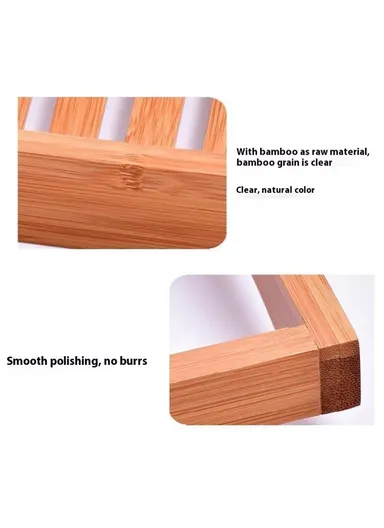 Bathroom Solid Bamboo Non Slip Bathtub Caddy Tray Multifunctional Spa Bath Organizer Rack (L70xW14.5xH4.5)cm - Bamboo Color