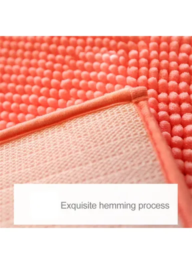 45 x 70cm Quick Drying Soft Chenille Bath Mat Absorbent Non Slip Doormat for Bathroom - Rose