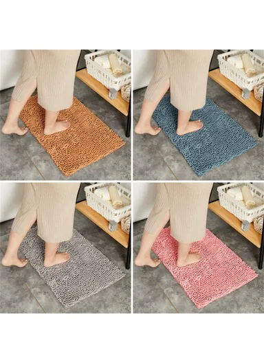 45 x 70cm Quick Drying Soft Chenille Bath Mat Absorbent Non Slip Doormat for Bathroom - Blue Purple