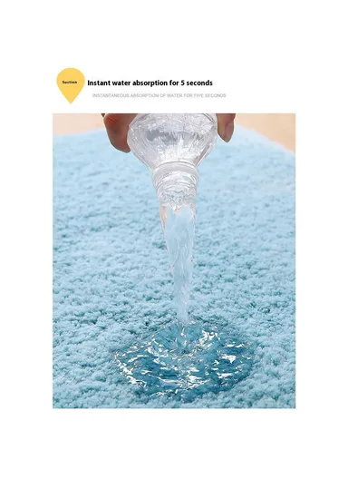 50x80cm Plush Bathroom Rug Thick Water Absorbent Non-Slip Doormat Bedroom Entrance Floor Mat - Blue