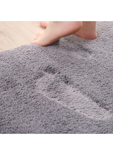 50x80cm Plush Bathroom Rug Thick Water Absorbent Non-Slip Doormat Bedroom Entrance Floor Mat - Blue