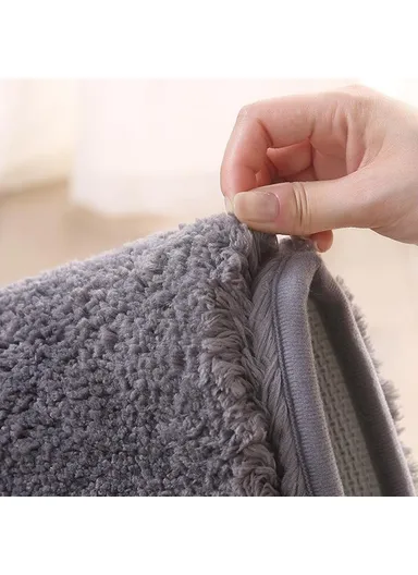 50x80cm Plush Bathroom Rug Thick Water Absorbent Non-Slip Doormat Bedroom Entrance Floor Mat - Blue