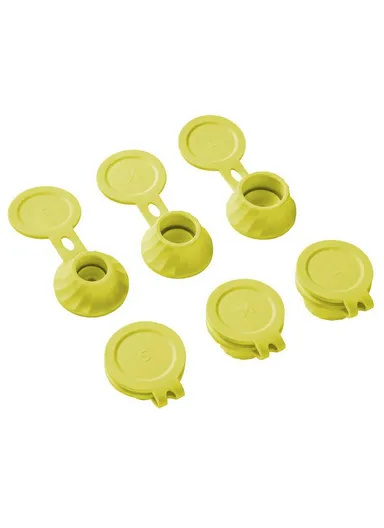6Pcs Inverted Bottle Caps TPE Anti-Leak Dispenser Lids for Shampoo Conditioner Body Wash Kitchen Sauce Bottles - Yellow