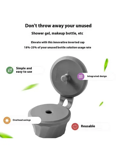 6Pcs Inverted Bottle Caps TPE Anti-Leak Dispenser Lids for Shampoo Conditioner Body Wash Kitchen Sauce Bottles - Pink