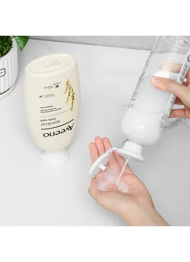 6Pcs Inverted Bottle Caps TPE Anti-Leak Dispenser Lids for Shampoo Conditioner Body Wash Kitchen Sauce Bottles - Green