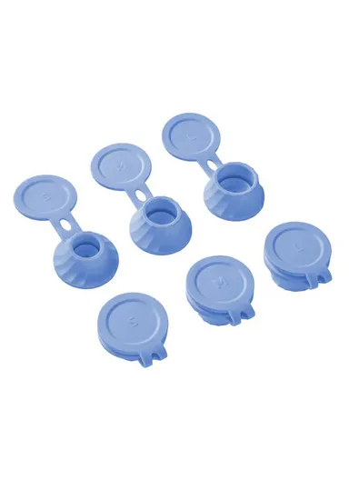 6Pcs Inverted Bottle Caps TPE Anti-Leak Dispenser Lids for Shampoo Conditioner Body Wash Kitchen Sauce Bottles - Blue