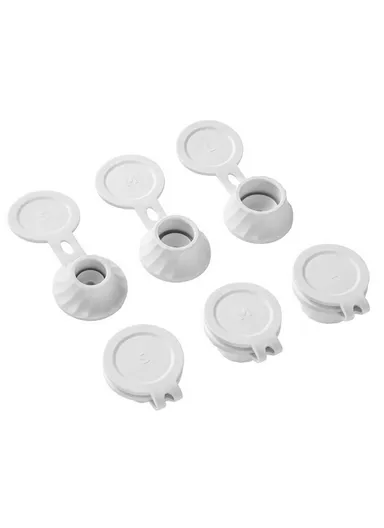 6Pcs Inverted Bottle Caps TPE Anti-Leak Dispenser Lids for Shampoo Conditioner Body Wash Kitchen Sauce Bottles - White