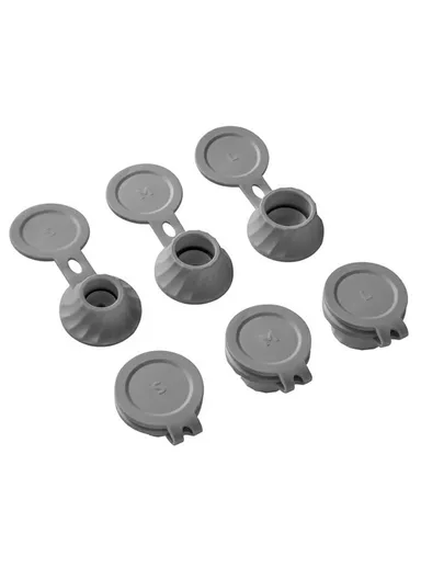 6Pcs Inverted Bottle Caps TPE Anti-Leak Dispenser Lids for Shampoo Conditioner Body Wash Kitchen Sauce Bottles - Grey
