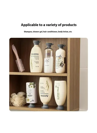 6Pcs Inverted Bottle Caps TPE Anti-Leak Dispenser Lids for Shampoo Conditioner Body Wash Kitchen Sauce Bottles - Grey