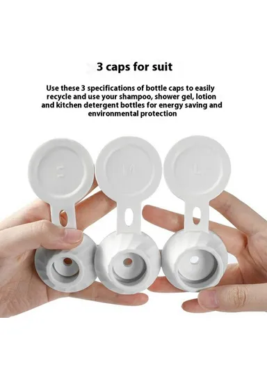 6Pcs Inverted Bottle Caps TPE Anti-Leak Dispenser Lids for Shampoo Conditioner Body Wash Kitchen Sauce Bottles - Grey