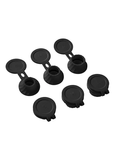 6Pcs Inverted Bottle Caps TPE Anti-Leak Dispenser Lids for Shampoo Conditioner Body Wash Kitchen Sauce Bottles - Black