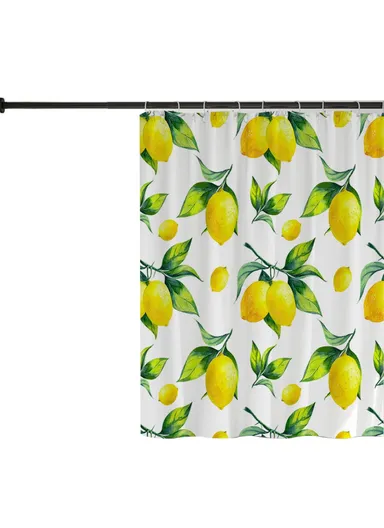 120x180cm Thicken Shower Curtain Fresh Plant Pattern Bathroom Polyester Shower Curtain - RD-03