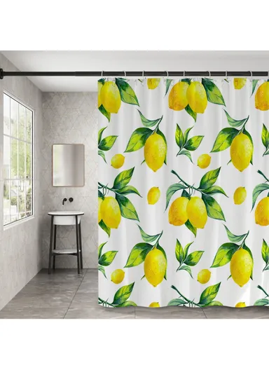 120x180cm Thicken Shower Curtain Fresh Plant Pattern Bathroom Polyester Shower Curtain - RD-03