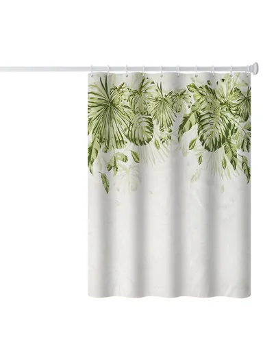 120x180cm Thicken Shower Curtain Fresh Plant Pattern Bathroom Polyester Shower Curtain - RD-02
