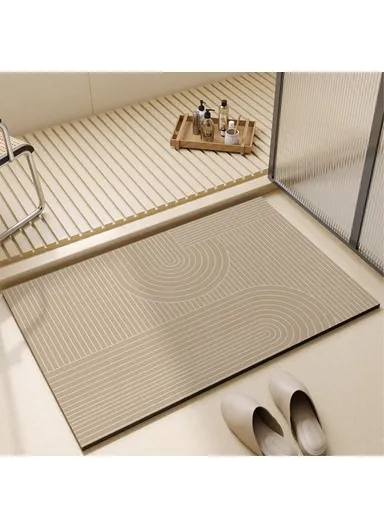 80X120cm Absorbent Diatomud Bath Mat Quick Drying Bathroom Rug Non-Slip Foot Pad Y-0201-01 - Style H