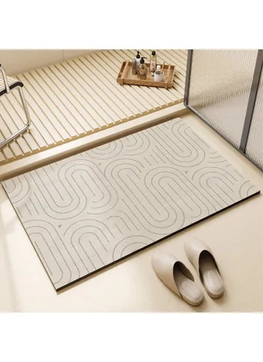80X120cm Absorbent Diatomud Bath Mat Quick Drying Bathroom Rug Non-Slip Foot Pad Y-0201-01 - Style E