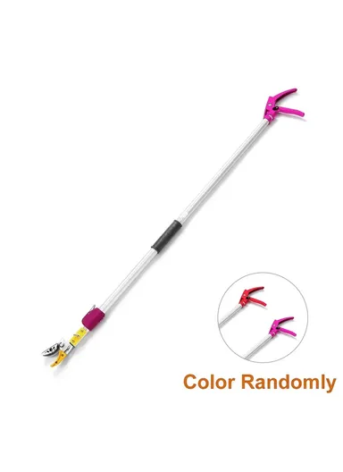 2.2m Telescopic Fruit Picker 2 Sections Extendable Aluminum Alloy Pole Pruning Shears Harvesting Tool