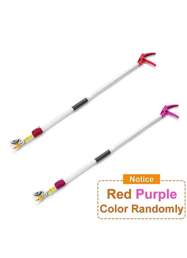 2.2m Telescopic Fruit Picker 2 Sections Extendable Aluminum Alloy Pole Pruning Shears Harvesting Tool