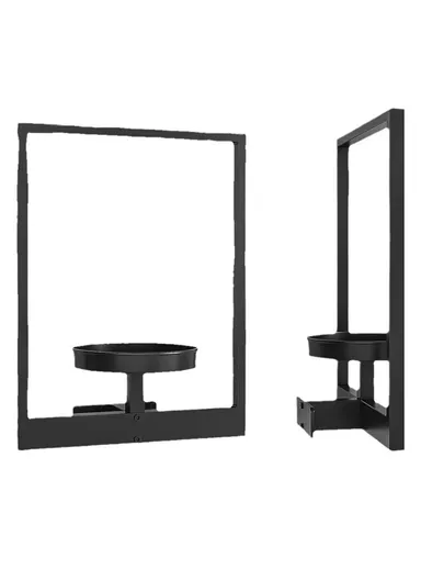 Plant Pot Shelf Indoor Outdoor Wall Mounted Decorative Flower Rack Iron Display Stand (L40xW30xD10)cm