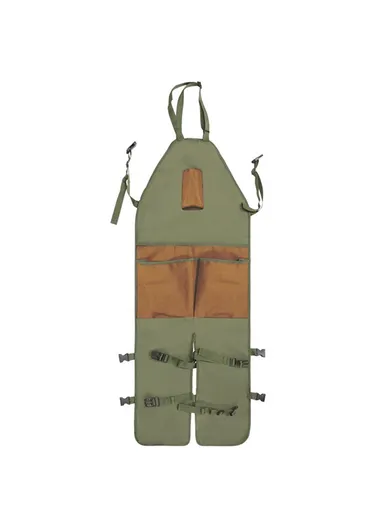 Oxford Fabric Leg Protection Garden Apron with Tool Storage Pockets for Pruning / Gardening / Harvesting (L118xW45)cm - Brown