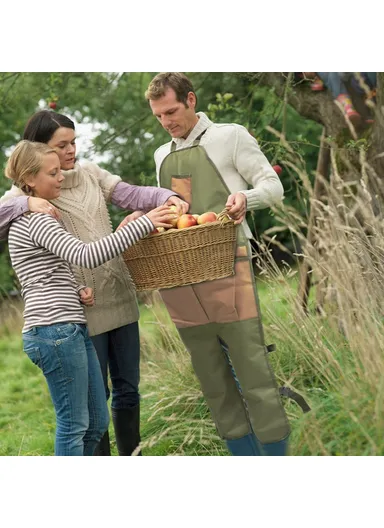 Oxford Fabric Leg Protection Garden Apron with Tool Storage Pockets for Pruning / Gardening / Harvesting (L118xW45)cm - Khaki