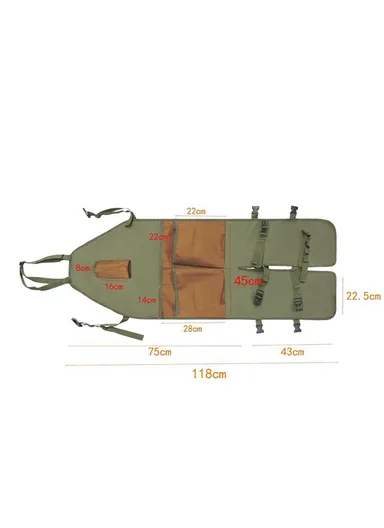 Oxford Fabric Leg Protection Garden Apron with Tool Storage Pockets for Pruning / Gardening / Harvesting (L118xW45)cm - Khaki