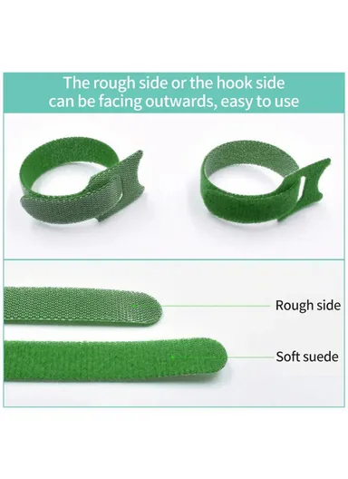 20Pcs 15x1cm Nylon Magic Tape Data Cable Management Ties Gardening Plant Tie Straps - Grey