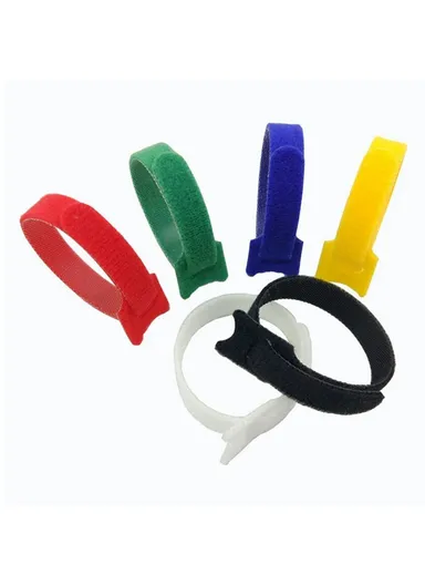 20Pcs 15x1cm Nylon Magic Tape Data Cable Management Ties Gardening Plant Tie Straps - Grey