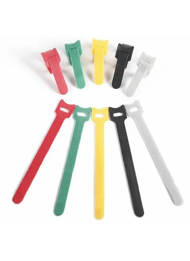 20Pcs 15x1cm Nylon Magic Tape Data Cable Management Ties Gardening Plant Tie Straps - Grey