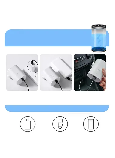 Portable Air Pump Multifunctional Quick Inflate, Wireless Electric Pump for Air Mattress, Pool Toys, Swimming Ring - Grey