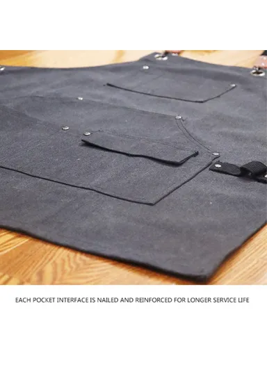 Carpenter Work Apron with Multiple Pockets, Gardening &amp; Woodworking Waterproof Canvas Apron D001 - Grey