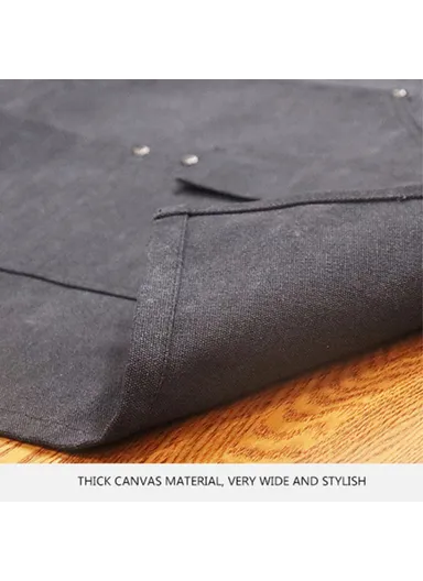 Carpenter Work Apron with Multiple Pockets, Gardening &amp; Woodworking Waterproof Canvas Apron D001 - Grey