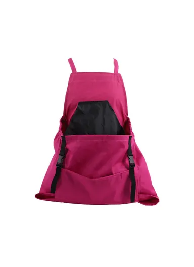 Outdoor Picking Gardening Apron with Pockets, Adjustable Waterproof Oxford Cloth Harvest Apron - Rose