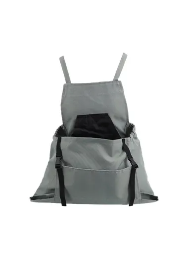 Outdoor Picking Gardening Apron with Pockets, Adjustable Waterproof Oxford Cloth Harvest Apron - Grey