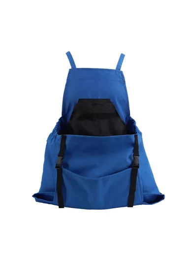 Outdoor Picking Gardening Apron with Pockets, Adjustable Waterproof Oxford Cloth Harvest Apron - Blue