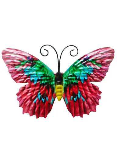 Home Decor Outdoor Garden Hanging Iron Pendant Butterfly Shape Decoration YY1119 - Red