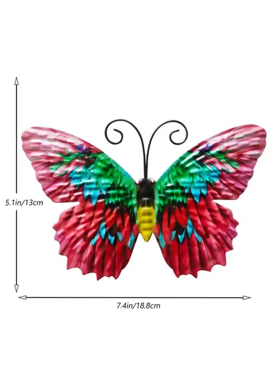 Home Decor Outdoor Garden Hanging Iron Pendant Butterfly Shape Decoration YY1119 - Red