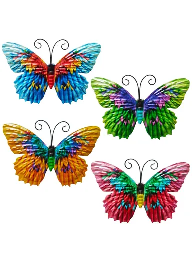 Home Decor Outdoor Garden Hanging Iron Pendant Butterfly Shape Decoration YY1119 - Blue