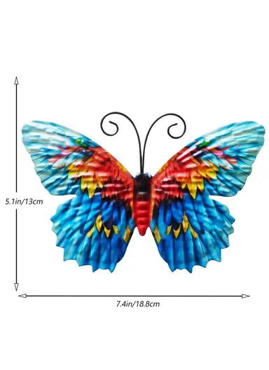 Home Decor Outdoor Garden Hanging Iron Pendant Butterfly Shape Decoration YY1119 - Blue