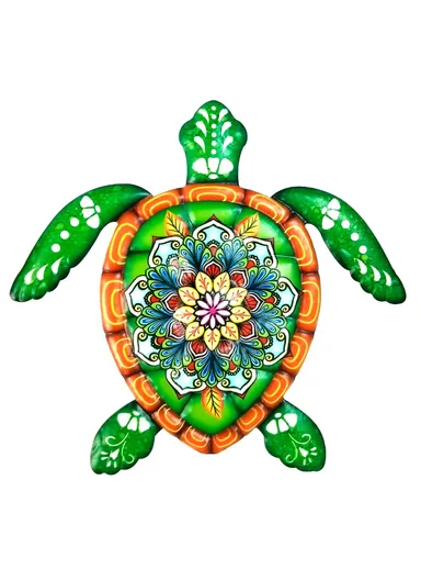 21.5x20cm Iron Tortoise Shape Decoration Home Garden Pendant Wall Hanging Decor WG815 - Green